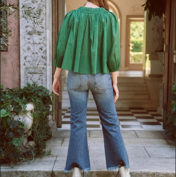 The Great - The Prim Top in Bright Moss Size Medium - Picture 9 of 9